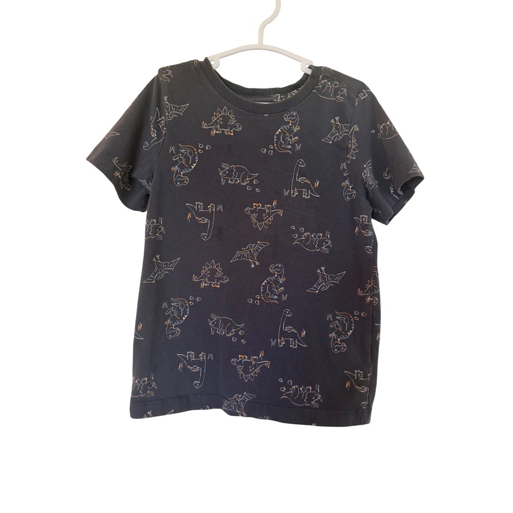 Tommy Bahama Boys Dinosaur Print T-Shirt Charcoal Grey 4T Short Sleeve Tee